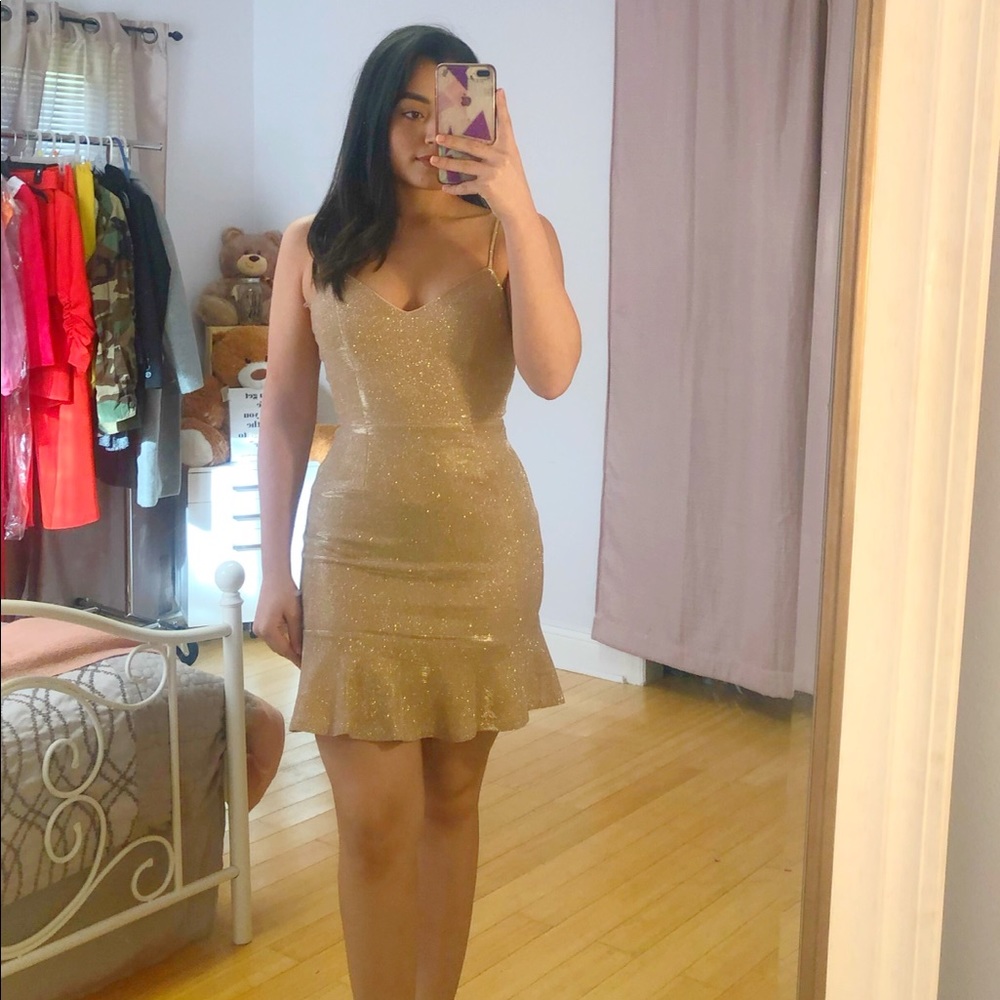 Rose gold sparkly dress
